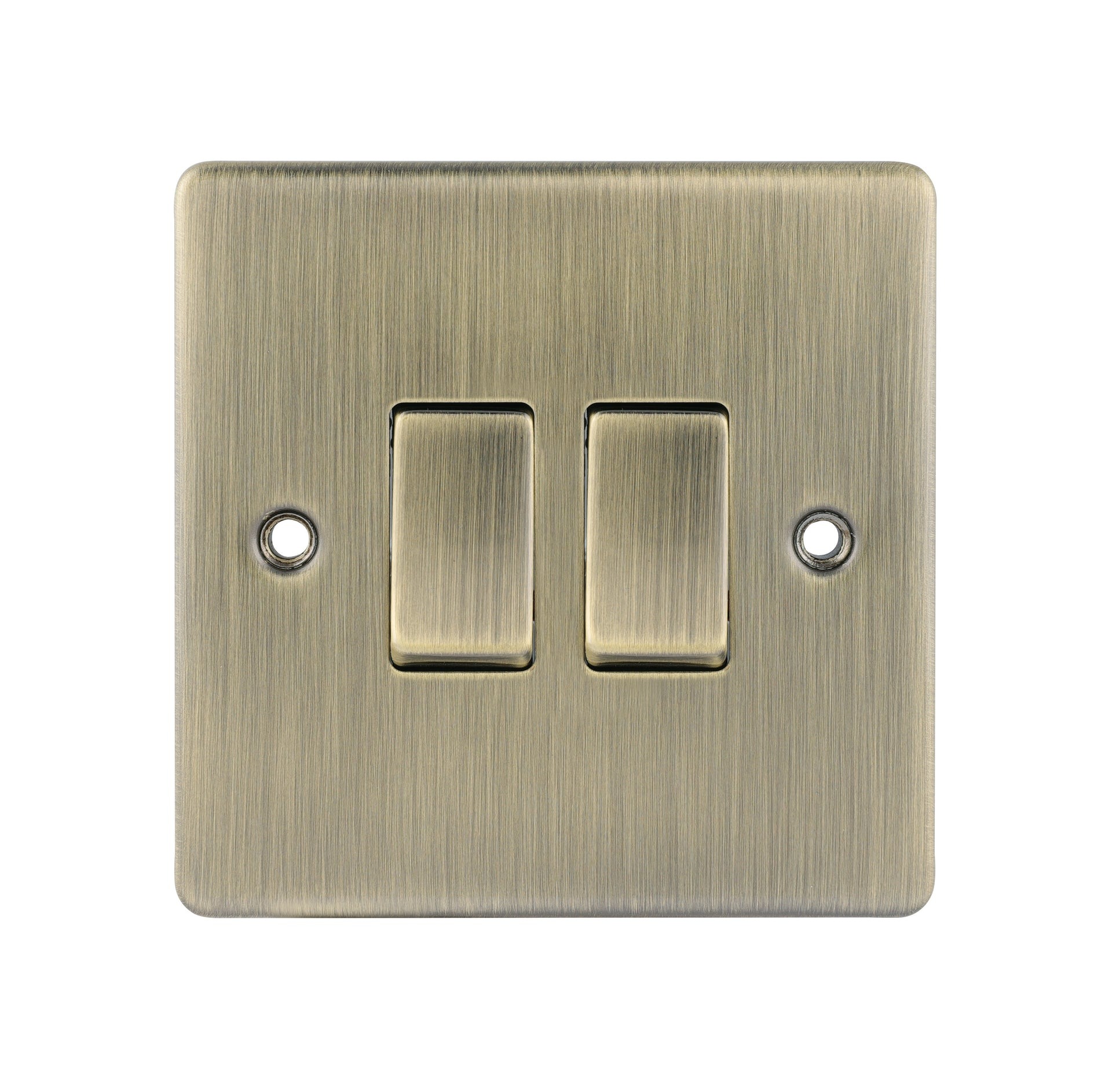 D-SP622-ABM 2 Gang 2 Way Switch Metal Insert Antique Brass